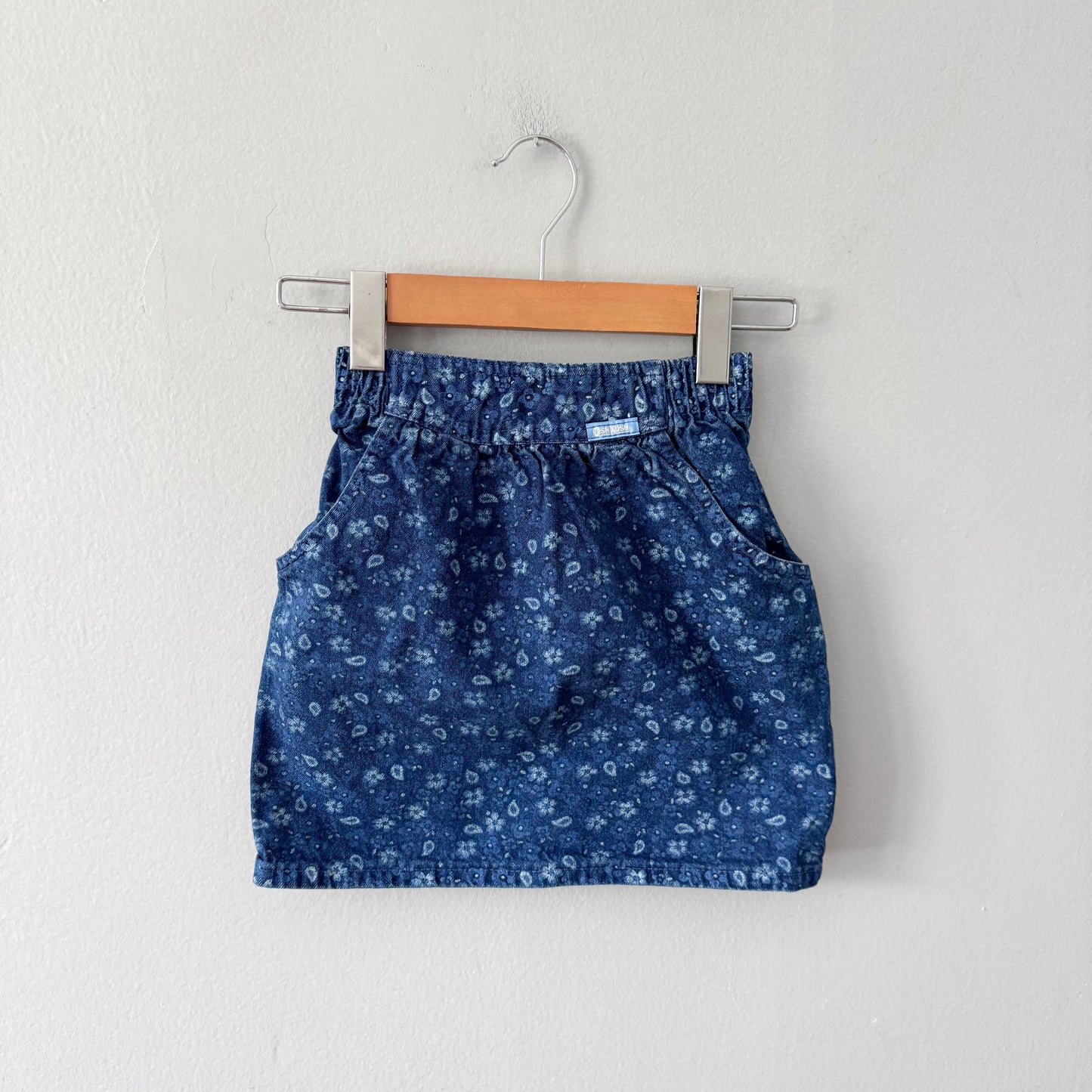 Vintage Oshkosh / Floral denim skirt / 6Y