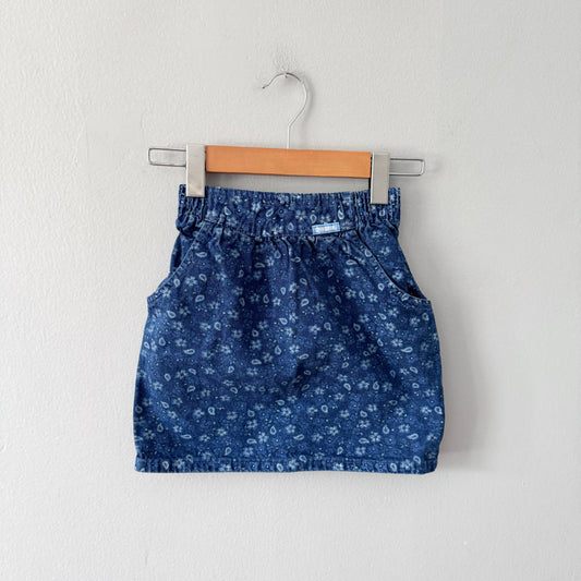 Vintage Oshkosh / Floral denim skirt / 6Y