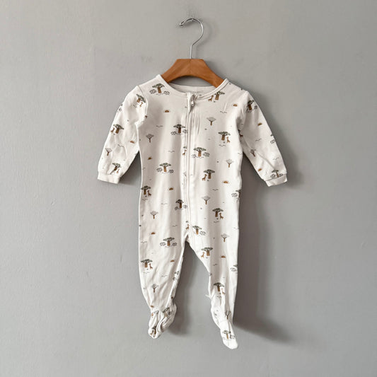 Petit lem / White x tree elephant romper / 12M
