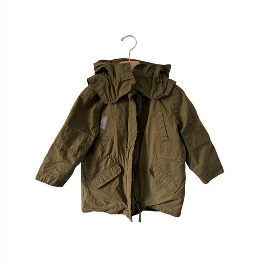 H&M / Khaki lined coat / 2-4Y