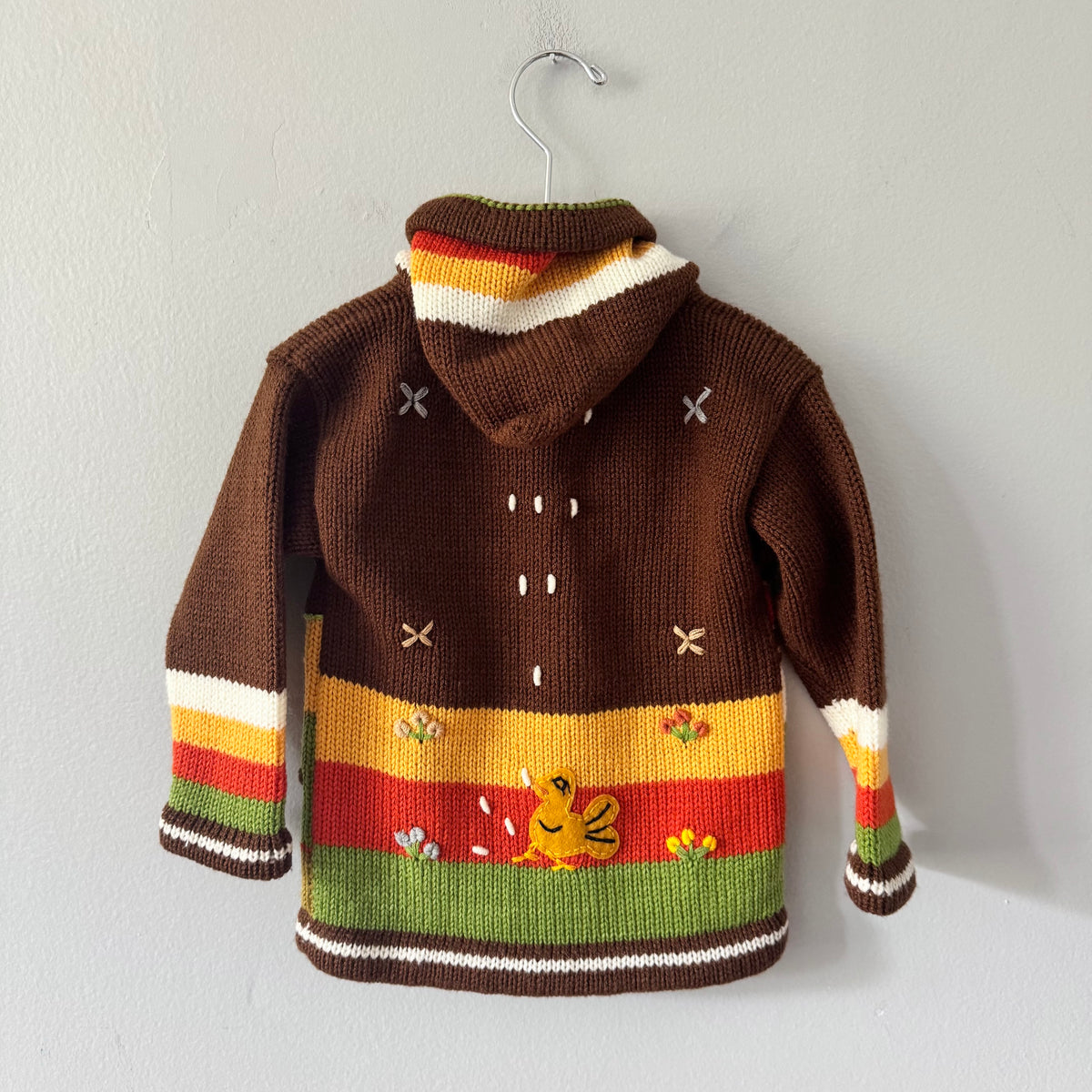 Handmade / Brown zip up knit jacket / 2Y
