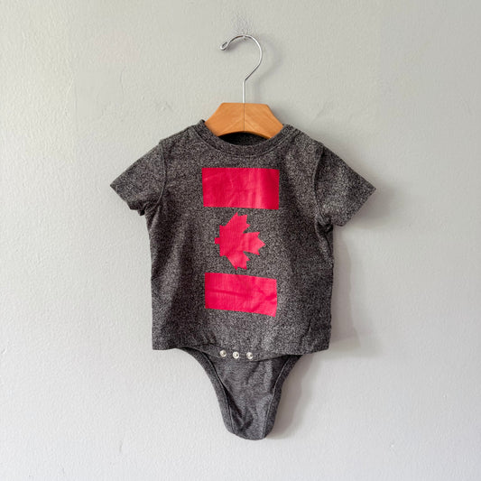 Roots / Canada dark grey onesie / 6-12M