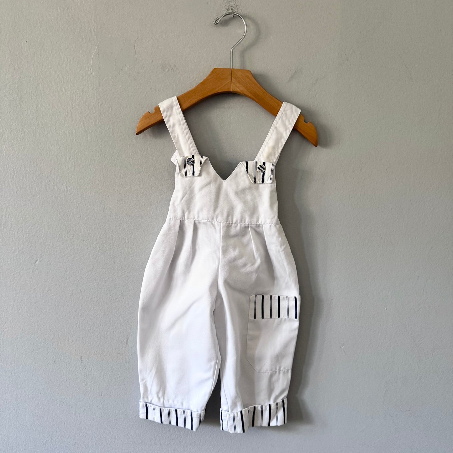 Vintage / White overalls / 12M
