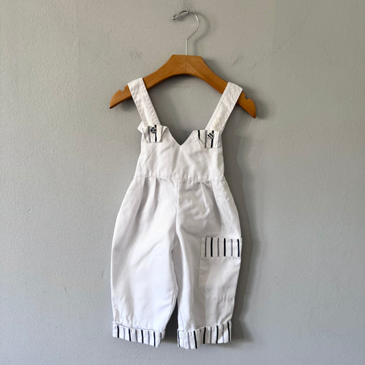 Vintage / White overalls / 12M
