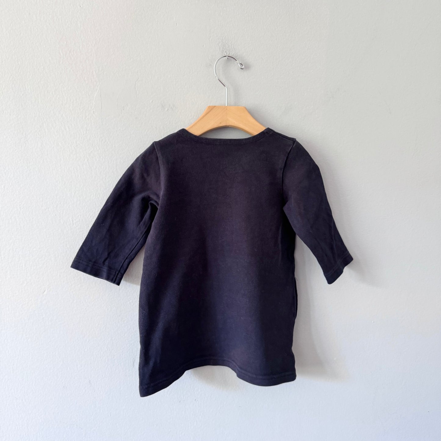 Muji	/ Navy long sleeve dress / 100cm(3Y)