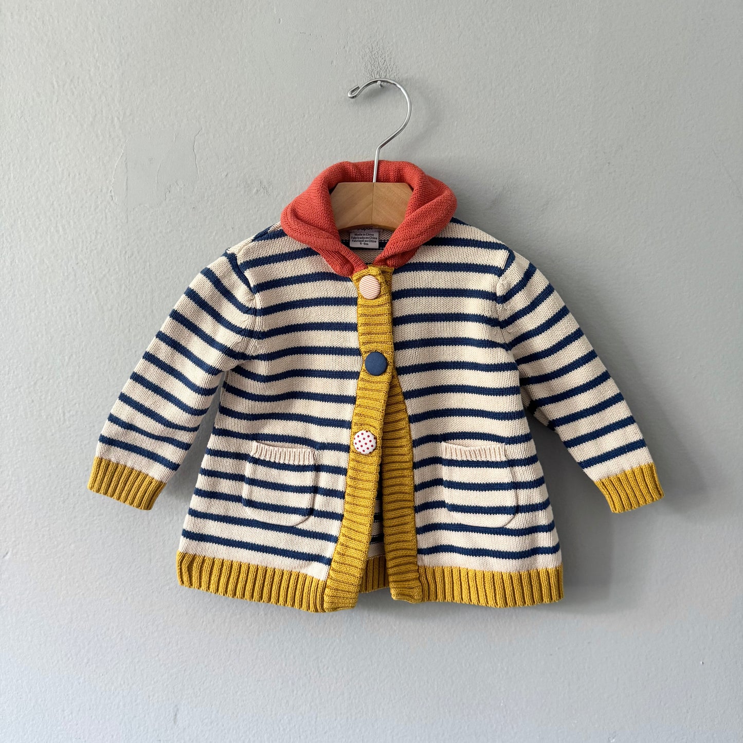 Mamas & Papas / Stripe cotton cardigan / 6-9M