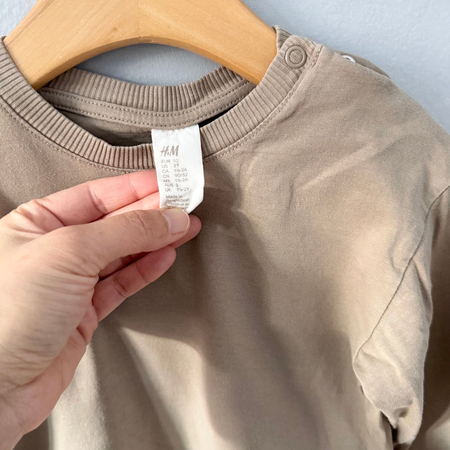 H&M / Chemise à manches longues marron clair / 18-24M