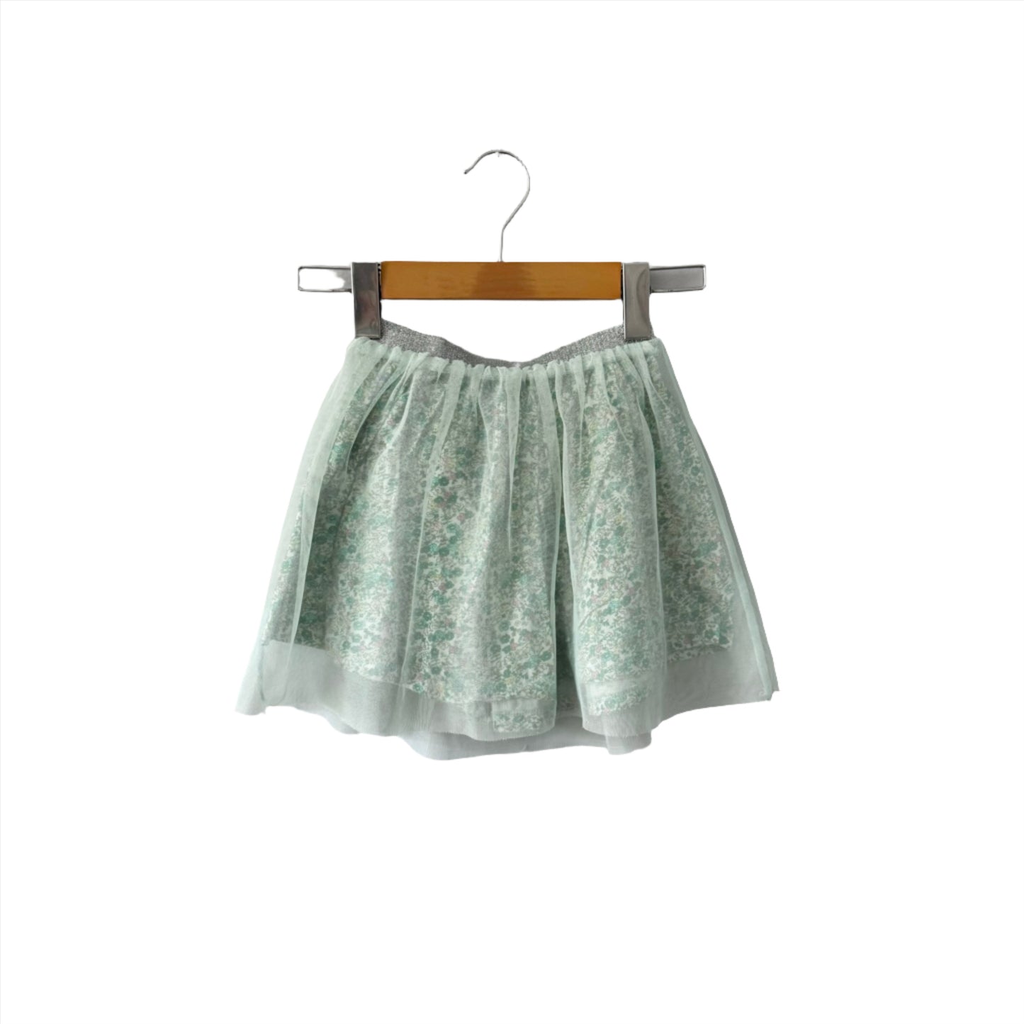 H&M / Tutu skirt - green, floral / 2-4Y