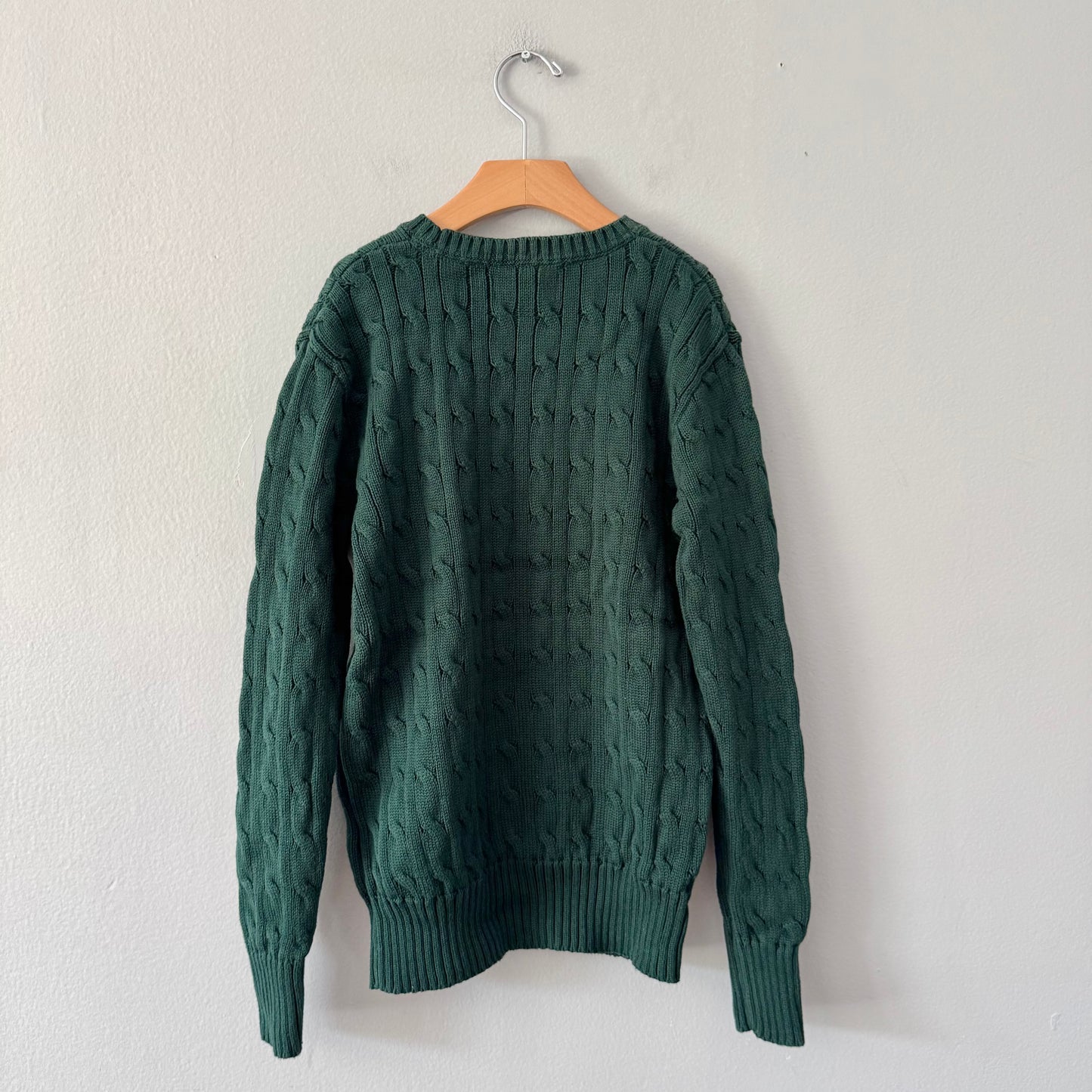 Polo Ralph Lauren / Green cable knit pullover / 10-12Y