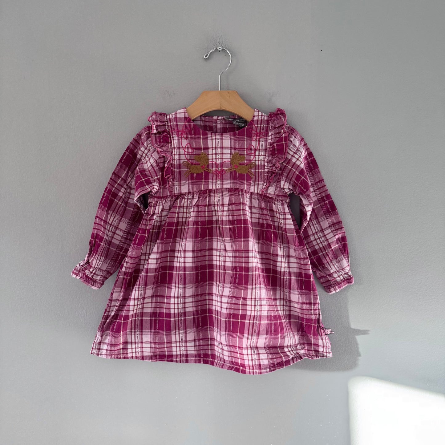 Souris mini / Red white blouse dress / 3Y