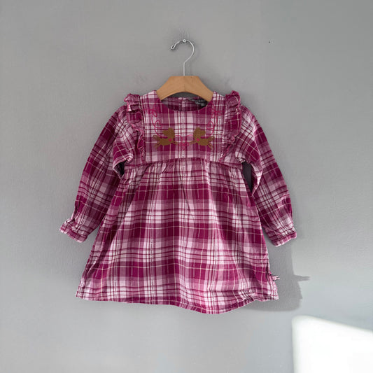 Souris mini / Red white blouse dress / 3Y