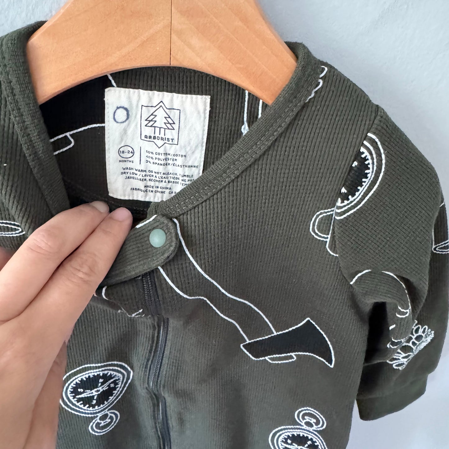 Arborist / Dark green romper / 18-24M