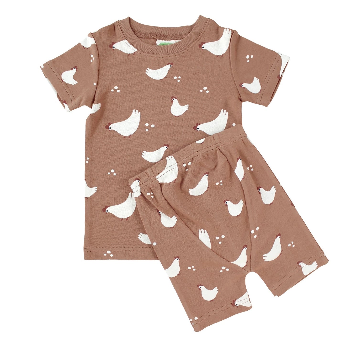 Parade Organics / "My Jammies" Organic Kids' Pajamas - Short  7/8 Years, Chickens