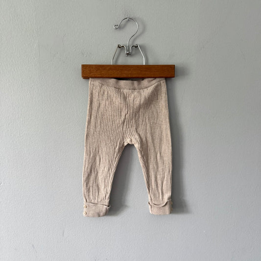 Zara / Beige ribbed knit leggings / 9-12M