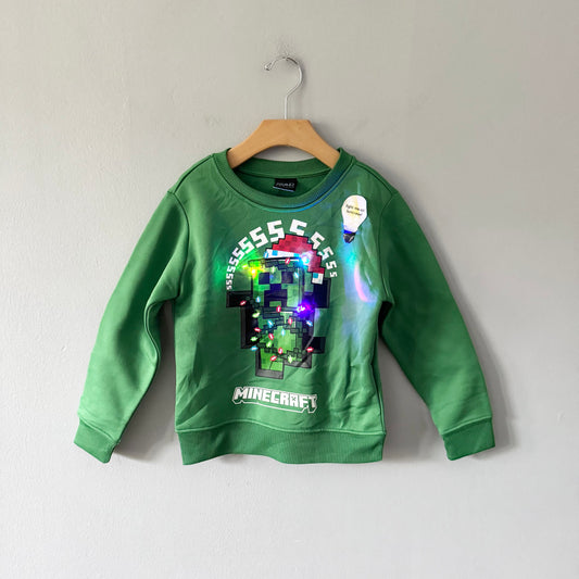 Minecraft / Green sweatshirt - light up / 4-5Y - New with tag