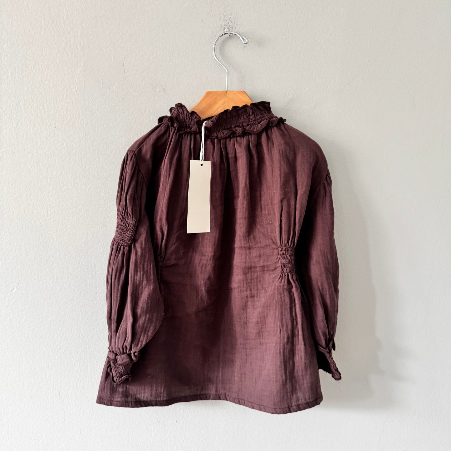 Belle Chiara / Brown muslin top / 4Y - New with tag