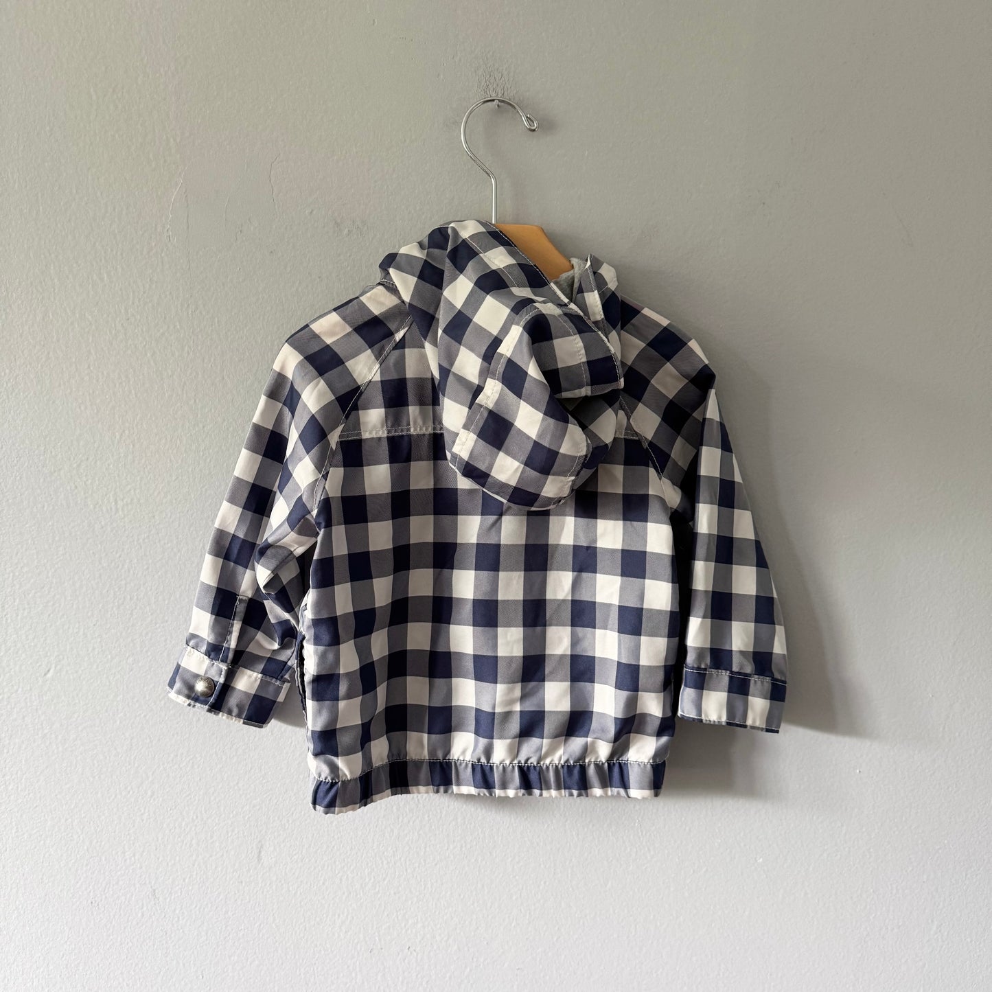 Gap	/ Navy gingham windbreaker / 18-24M