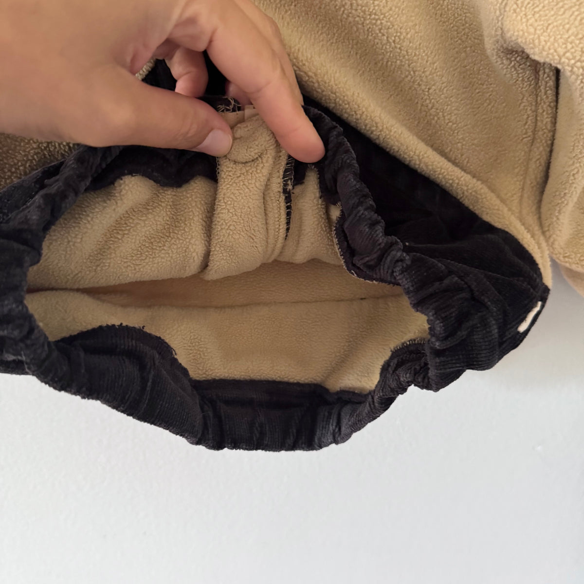 Greige. / Light brown fleece zip up / 18-24M