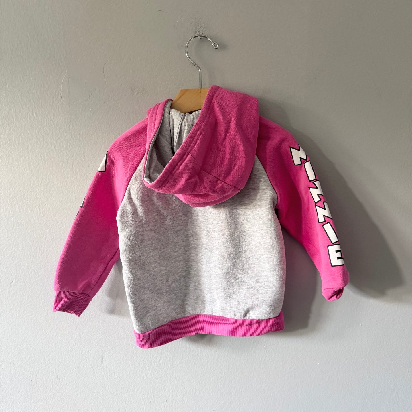 Disney / Light grey x pink zip up hoodie - Minnie / 3T