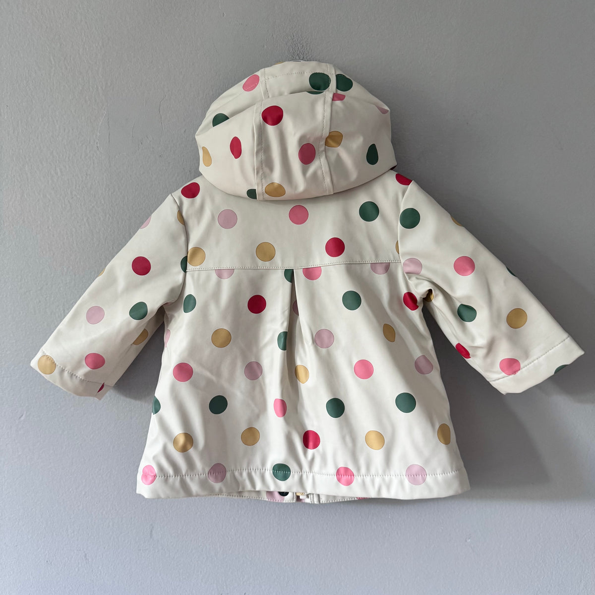 Next / White x dots rain jacket / 6-9M