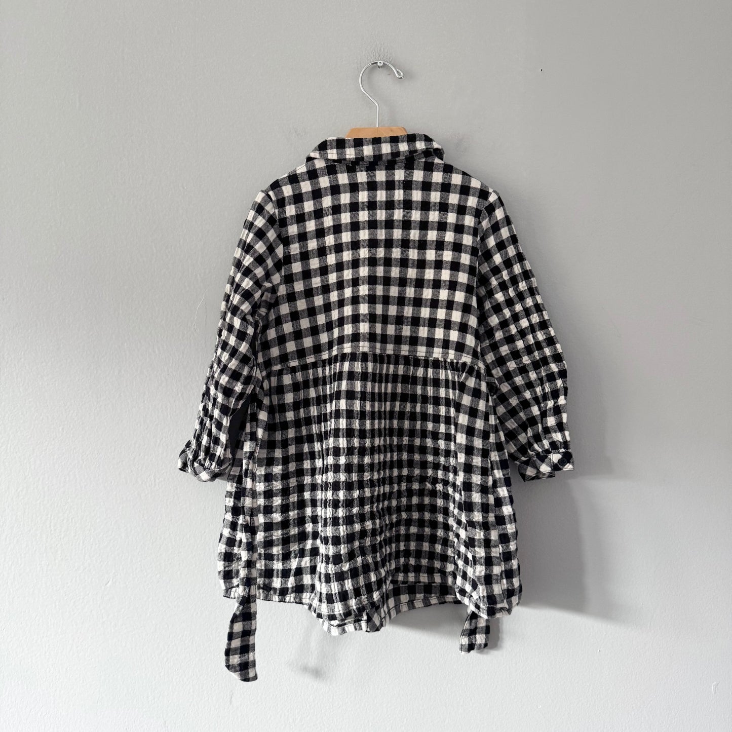 Zara / Plaid long sleeve shirt dress / 5-6Y