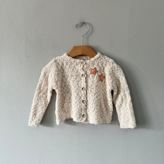 Zara / White x star knit cardigan / 6-9M