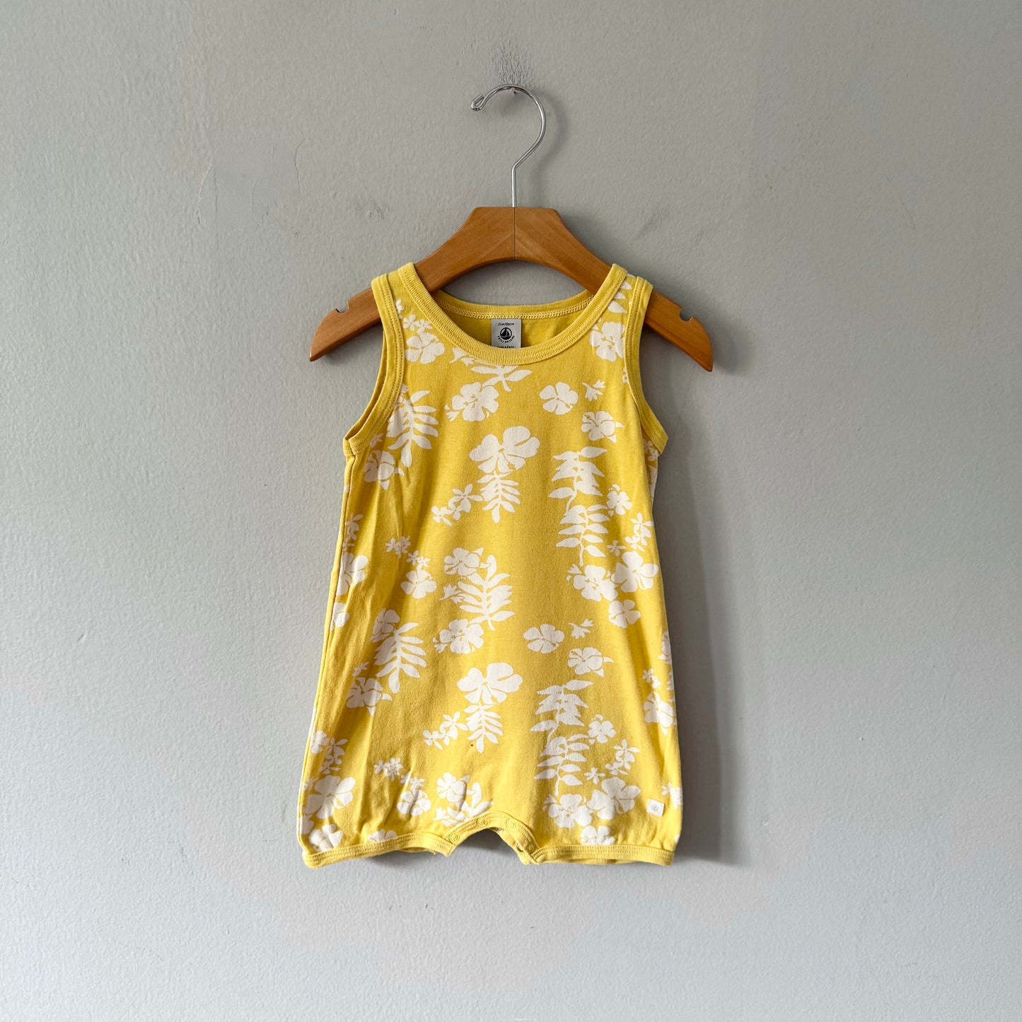 Petit Bateau / Yellow tank romper / 24M