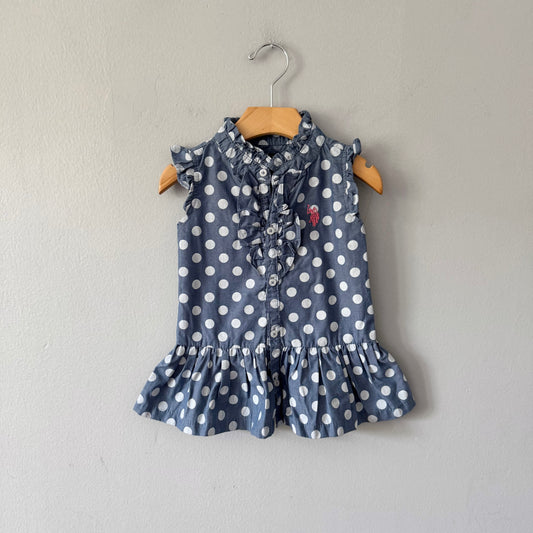 US Polo / Navy x dots dress / 2T