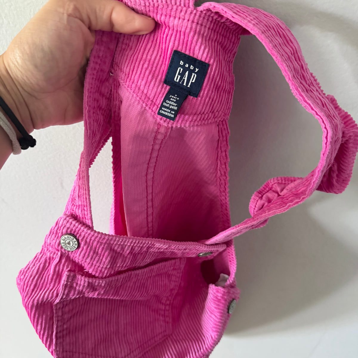Gap / Pink corduroy overall skirt / 5Y