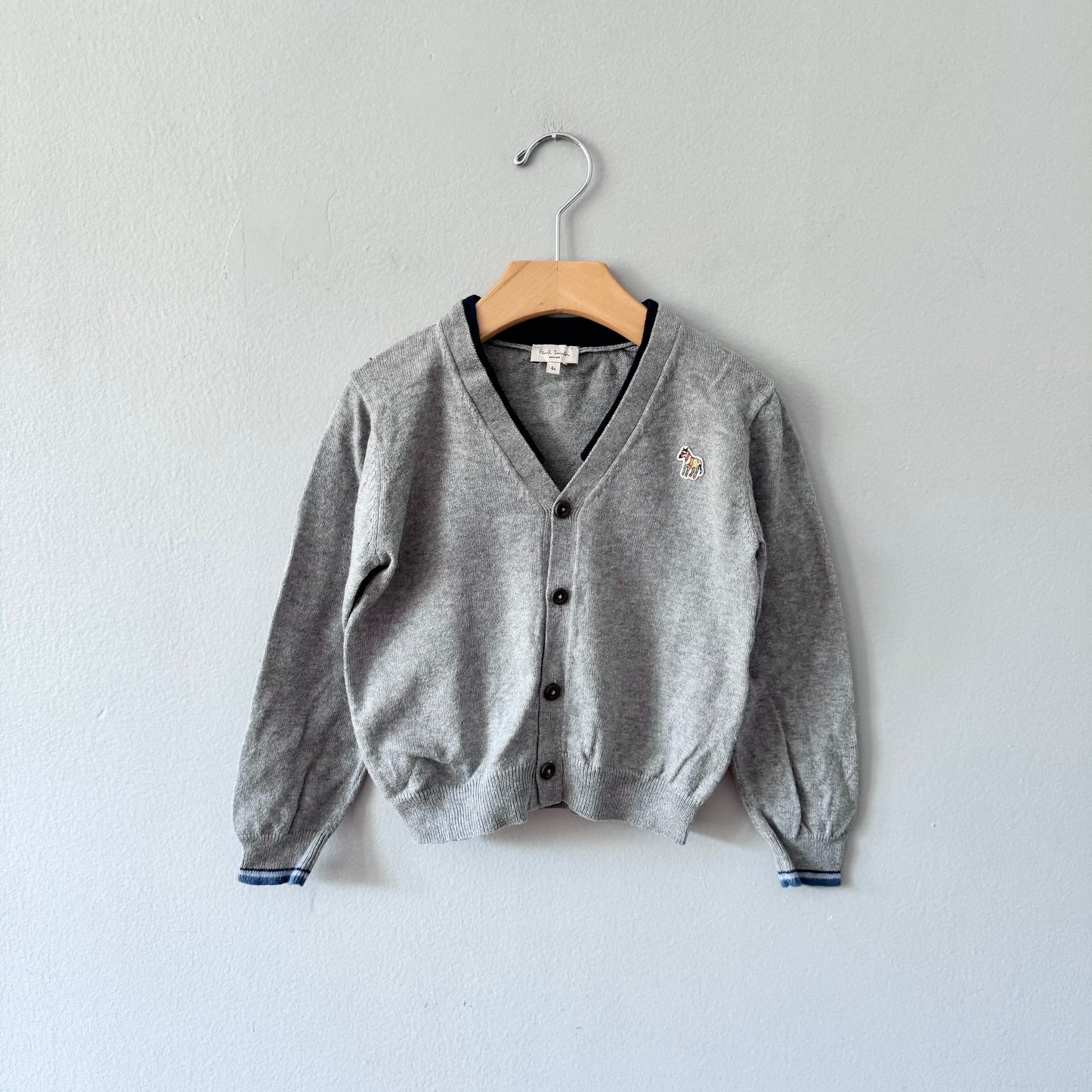 Paul Smith / Light grey cotton x cashmere cardigan / 4Y