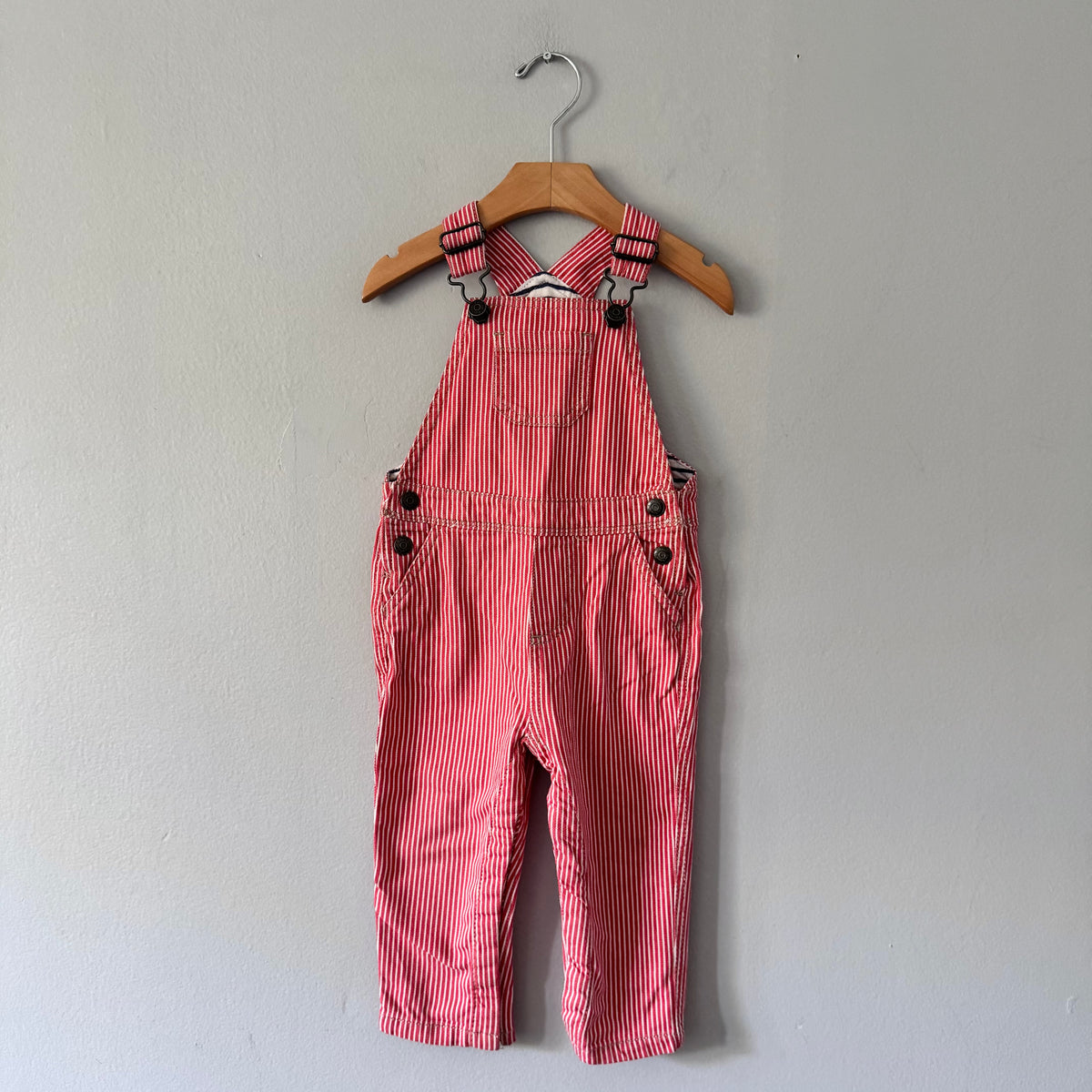 Baby Boden / Red stripe overalls / 18-24M