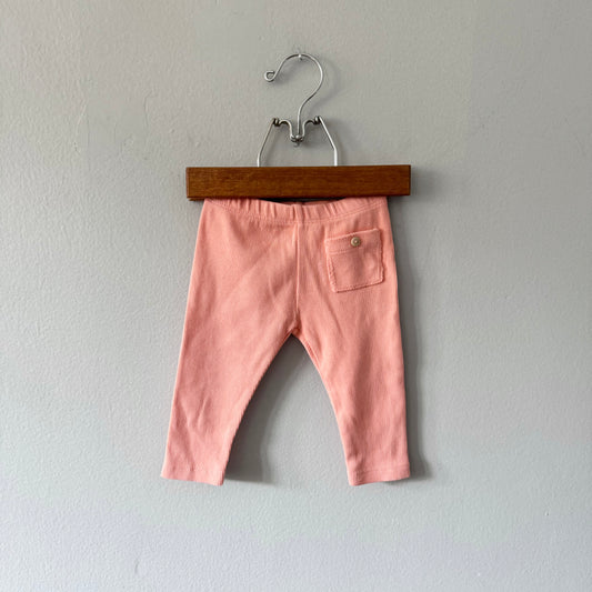 Zara / Light orange ribbed leggings / 3-6M