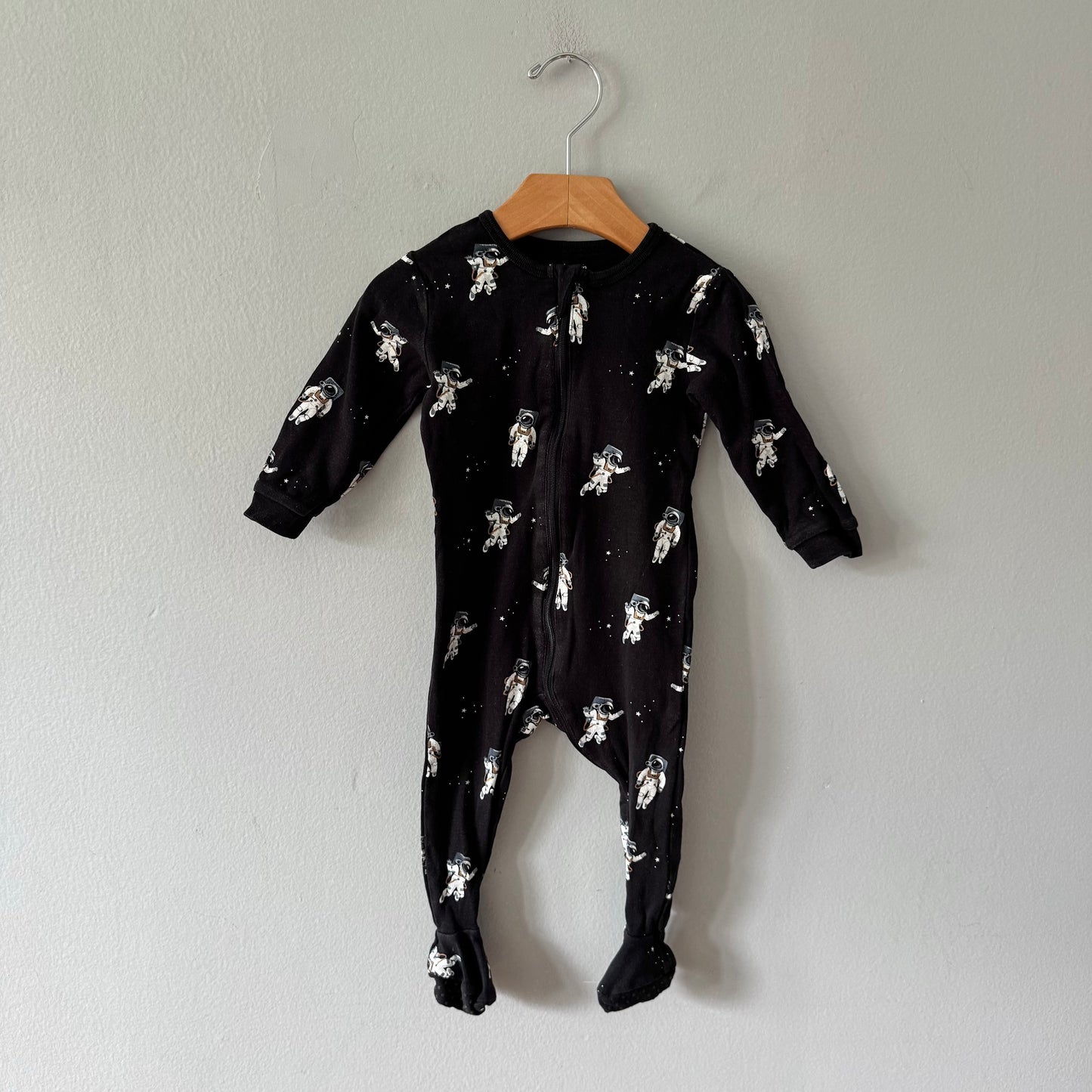 Petit lem / Black x astronaut romper / 12M