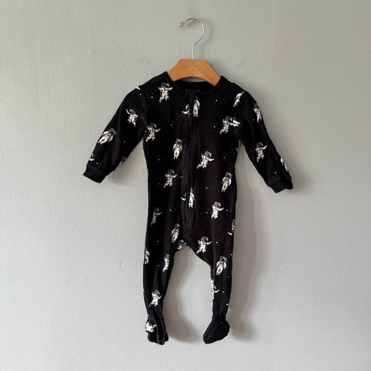 Petit lem / Black x astronaut romper / 12M