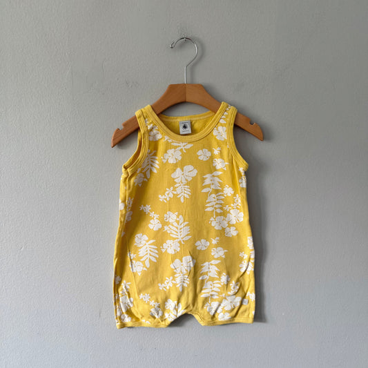 Petit Bateau / Yellow tank romper / 24M
