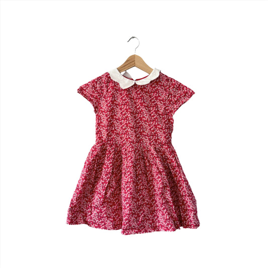 Jacadi / Red x floral dress / 5Y