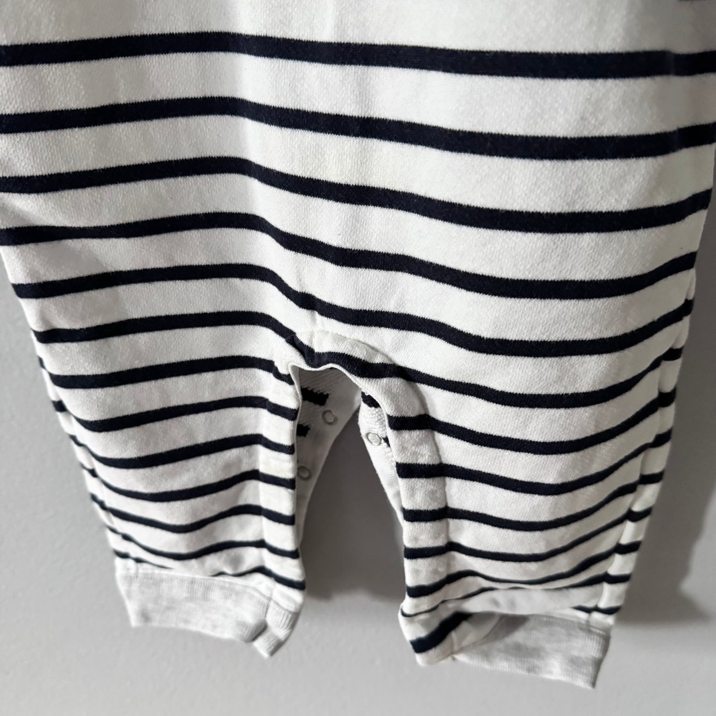 Petit bateau / Stripe x logo crew romper / 18M