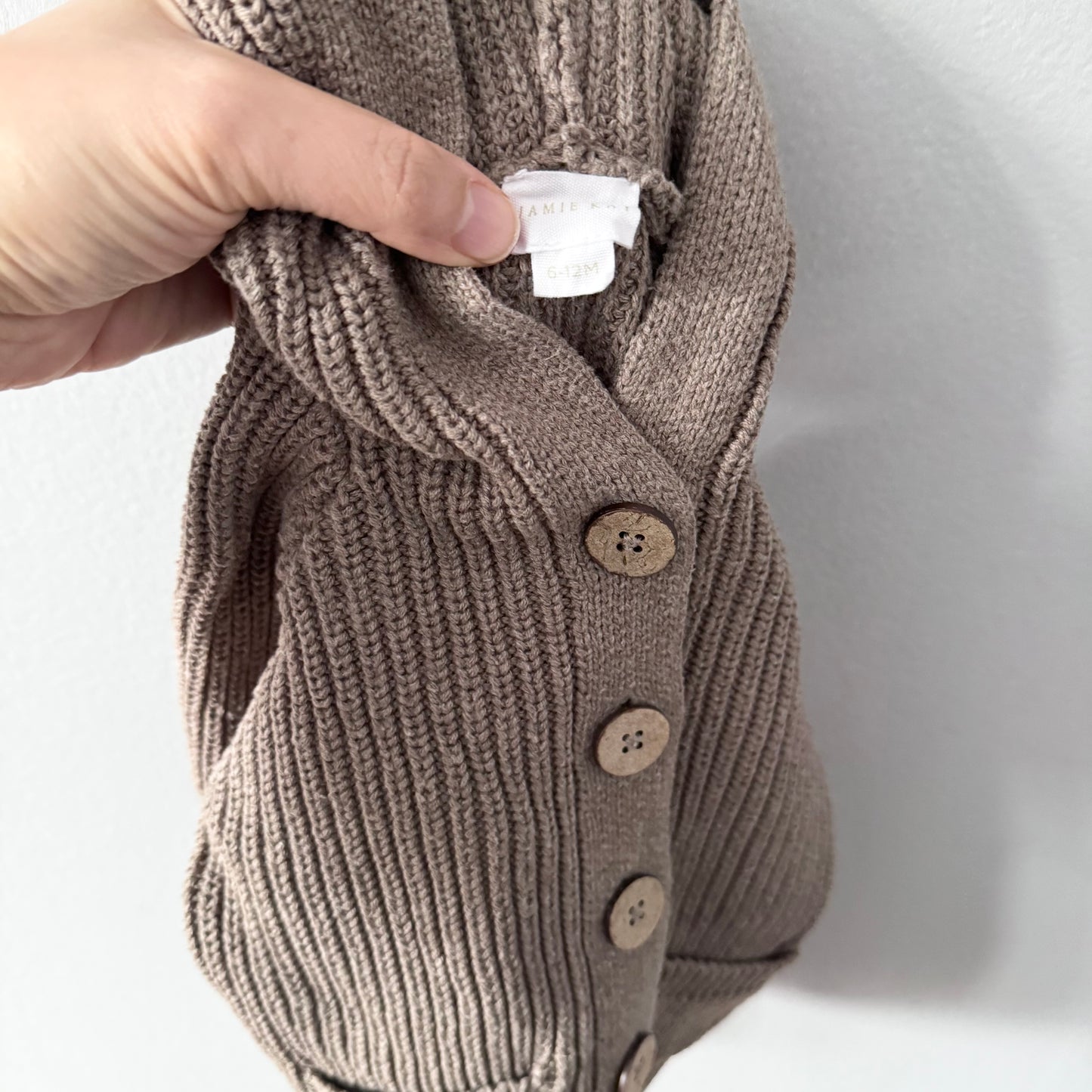 Jamie Kay / Brown ribbed cardigan / 6-12M