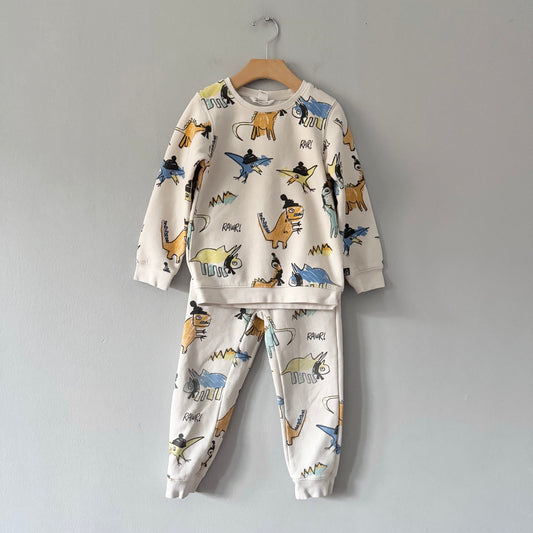 Ripzone / White x dinosaur crew set / 5T