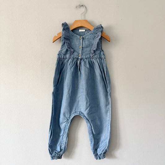 Next / Chambray tank romper / 18-24M