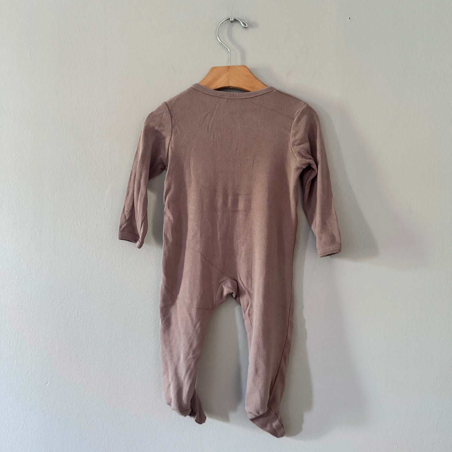 Mebie Baby / Brown ribbed romper / 6-12M