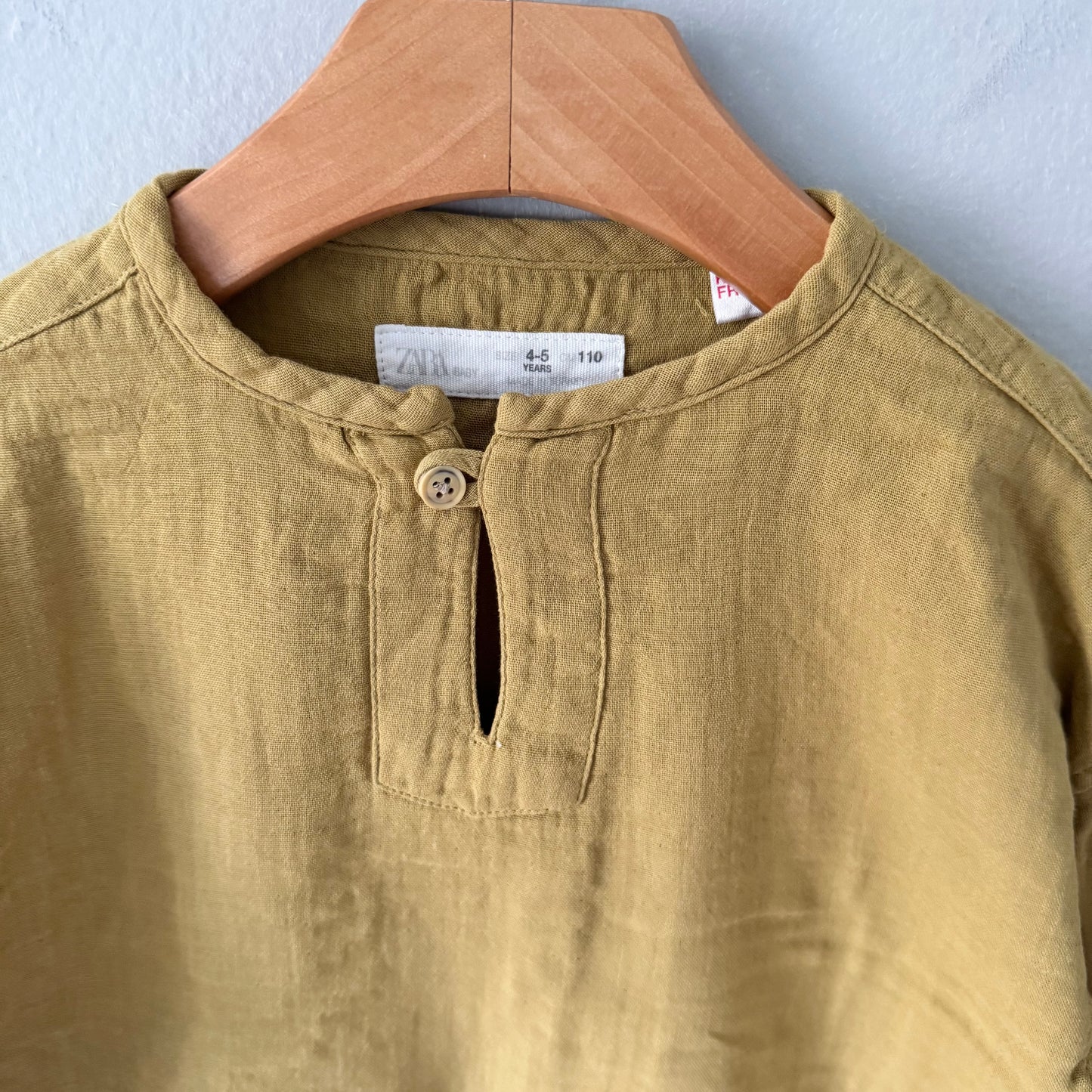 Zara / Mustard muslin long sleeve / 4-5Y
