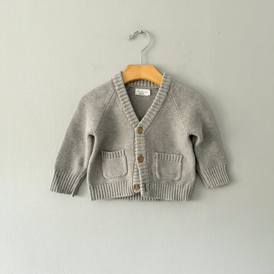 Rise Little Earthling / Light grey cardigan / 6-9M