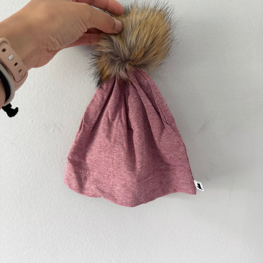Little & Lively / Pink pompom beanie / M(12-24M)