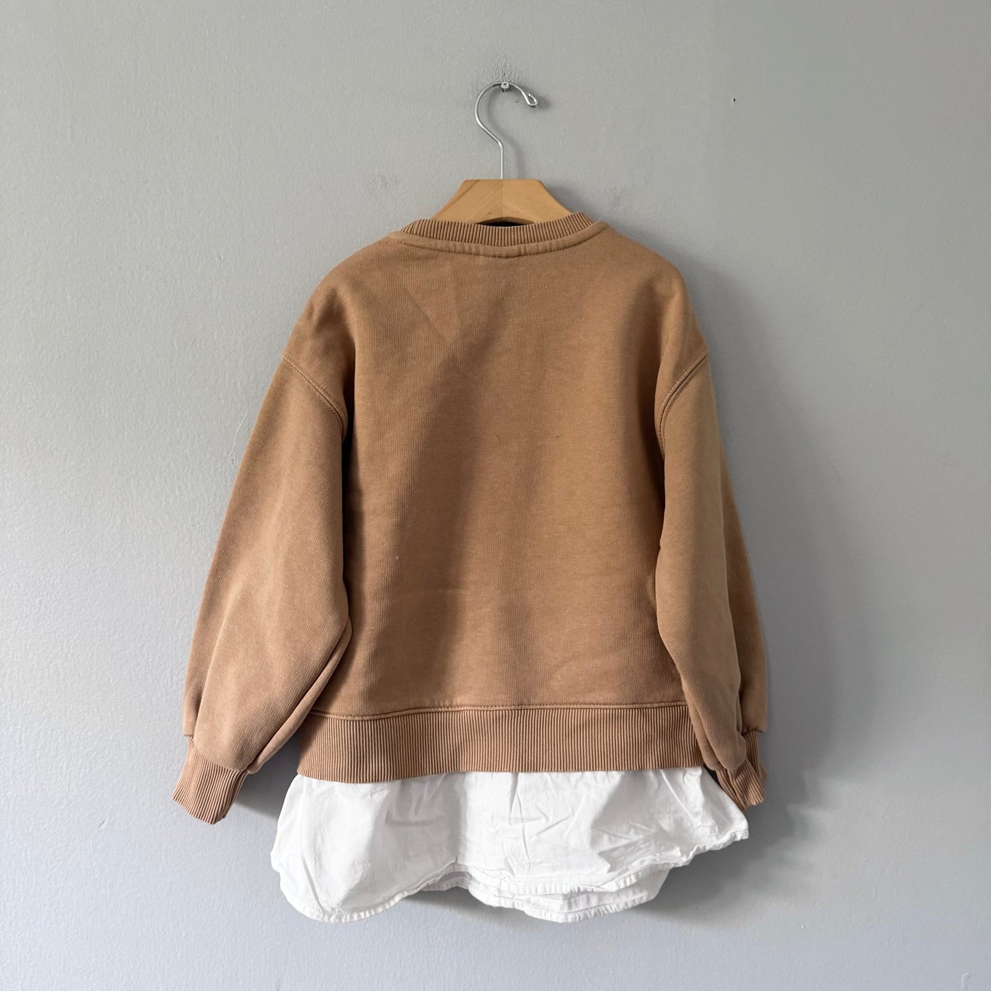 Zara / Light brown Happy Today crew dress / 8Y