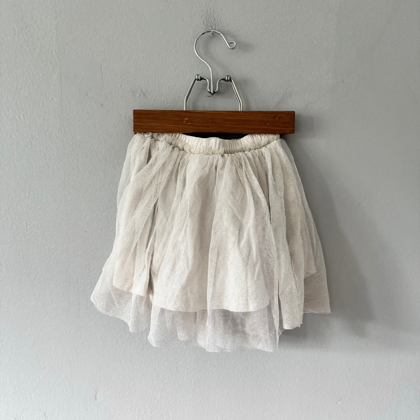 Zara / White x gold sparkle tutu skirt / 4-5Y