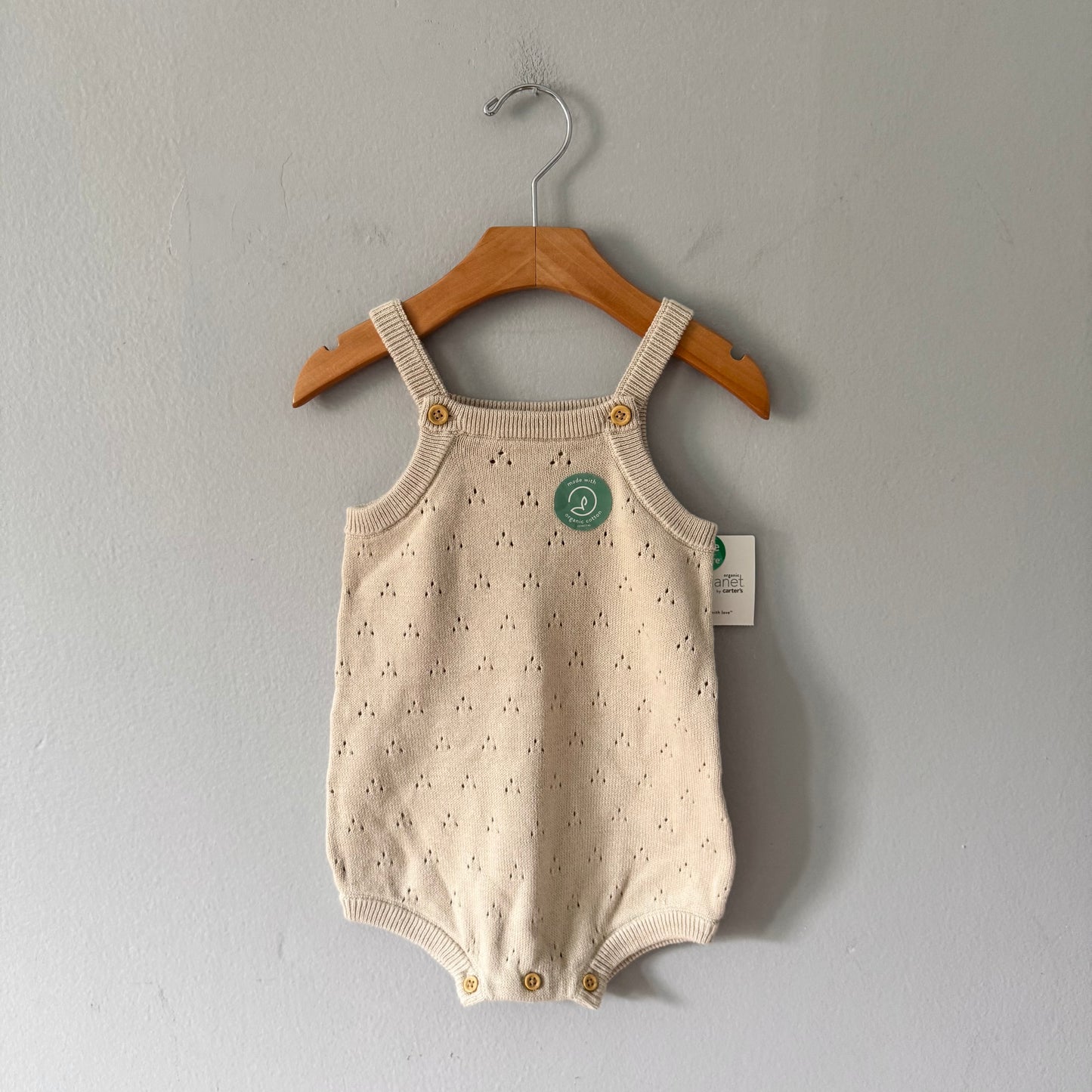 Little Planet / Beige knit romper / 18M - New with tag