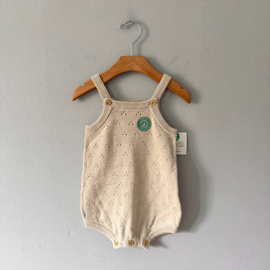 Little Planet / Beige knit romper / 18M - New with tag