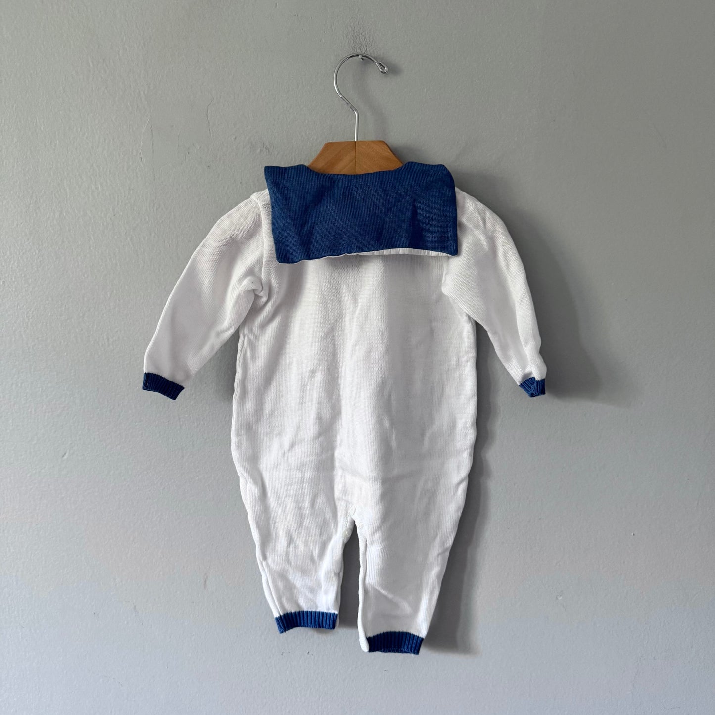 Bimbalo / White knit romper / 12M