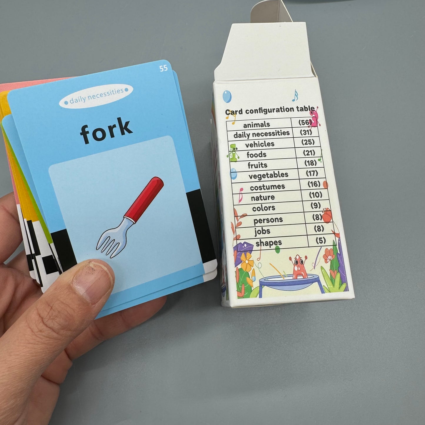 Flash card learning toy